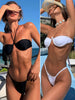 Solid Color Swimsuit Women Swimwear Beach Wrap Bandage Bikinis 2024 Three Piece Suit Sexy Bikini Set Summer Sarong Micro Biquini