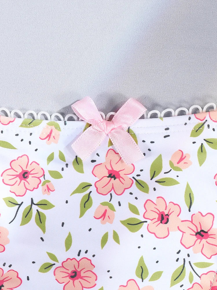 GiGiBikini Sexy Swimwear Bandage Bikini Women Swimsuit Floral Print Bikinis Triangle Two Piece Suits Bathing Suit Thongs Beachwear