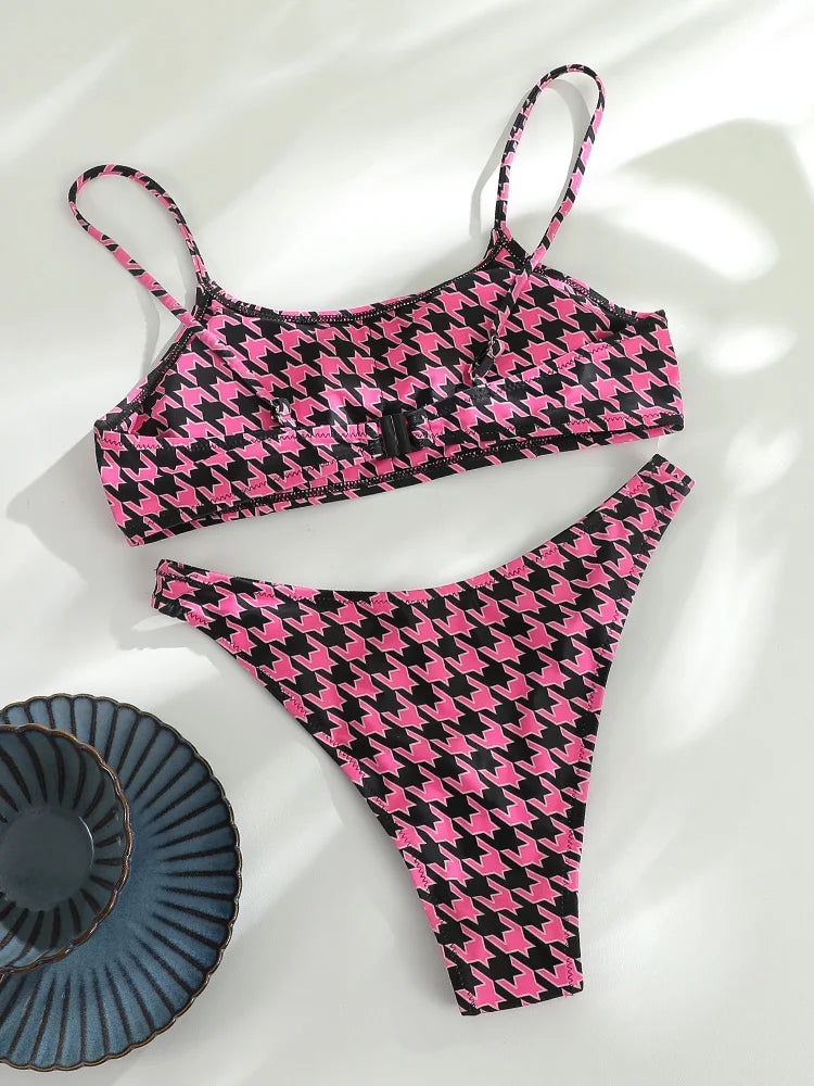 String Bikini 2023 Sexy Swimsuit Print Swimwear Women Summer Bikini Set Two Piece Suits Micro Thong New Biquini Beach Wear