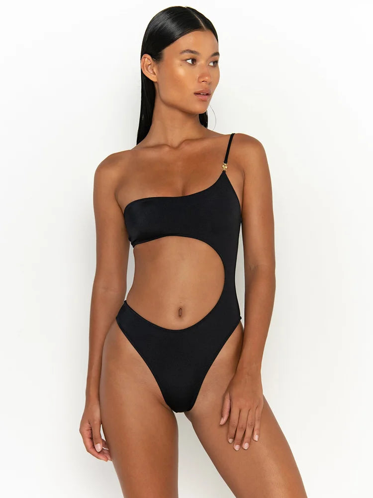 Cut Out Swimsuits Solid Color One Piece Swimsuit Women'S Swimwear 2023 Bathing Suits Sexy Beachwear Female Bodysuit New Swimsuit