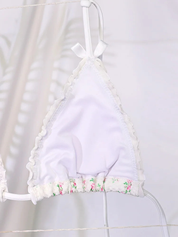 GiGiBikini Women Swimsuit White Color Bikinis Print Bathsuit New Two Piece Suit Low Cut Bikini Brazilian Swimwear Bandage Swimsuits