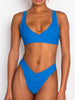 GiGiBikini Push Up Bathsuit Bule Swimwear Women's Bikini Sexy Two Piece Swimsuit High Waist Bathwear New Beachwear Solid Bikinis