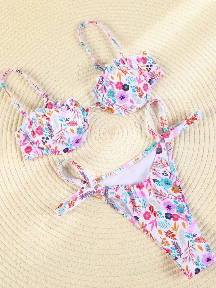 GiGiBikini 2024 Low Waist Bikinis String Bikini Set Thong Women'S Swimsuit Summer Bathing Suits Sexy Swimwear Women Stylish