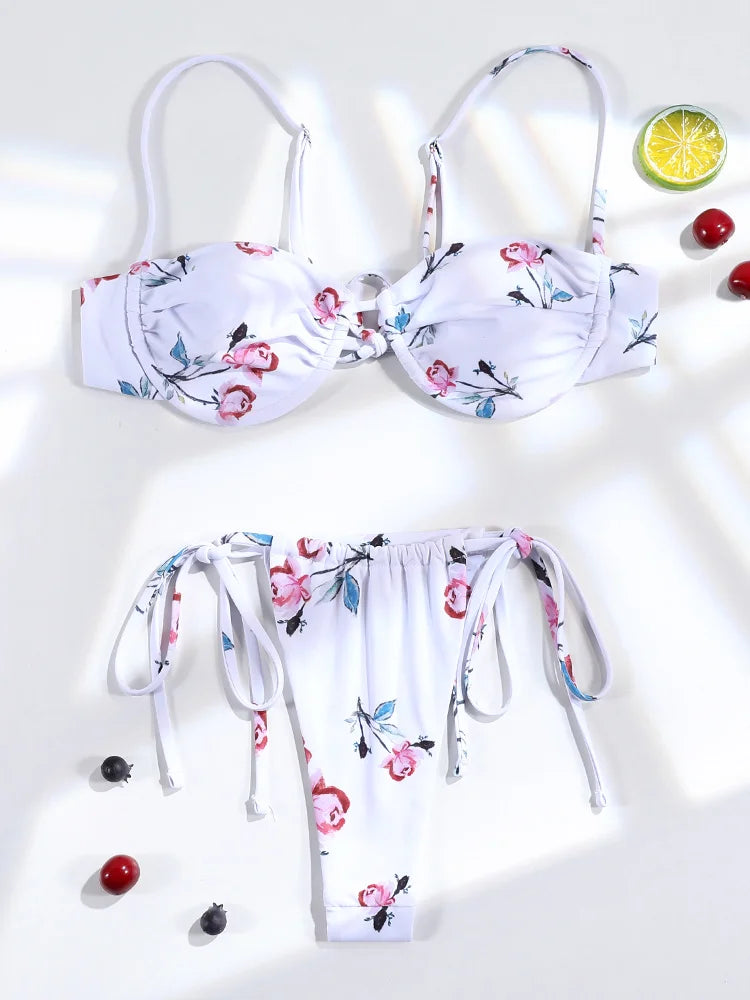 GiGiBikini 2025 Bikinis Women Push Up Swimwear Bandage Swimsuit Printed Bathsuit High Cut 3-Piece Suits New Biquini Summer Cover Up
