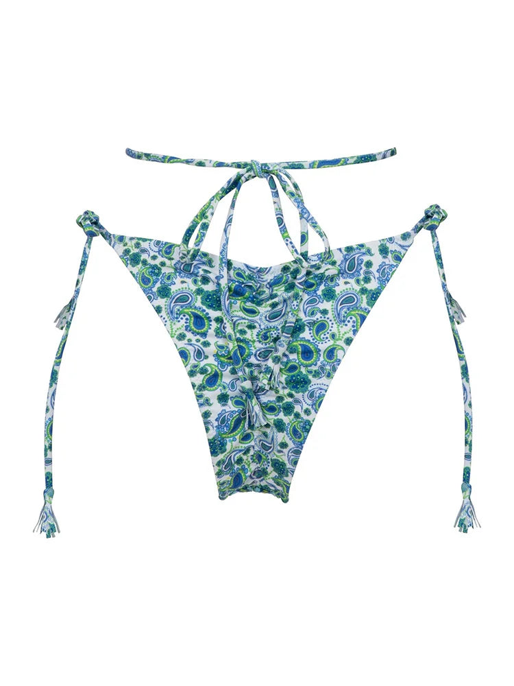 GiGiBikini Sexy Swimwear Women 2024 Bikini String Swimming Suit Swimsuit Bathing Suit Micro Folds Hight Cut Lace Halter 2 Piece