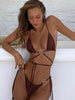 Solid Color Swimsuit Women Swimwear Beach Wrap Bandage Bikinis 2024 Three Piece Suit Sexy Bikini Set Summer Sarong Micro Biquini