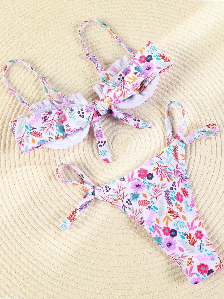 GiGiBikini 2024 Low Waist Bikinis String Bikini Set Thong Women'S Swimsuit Summer Bathing Suits Sexy Swimwear Women Stylish