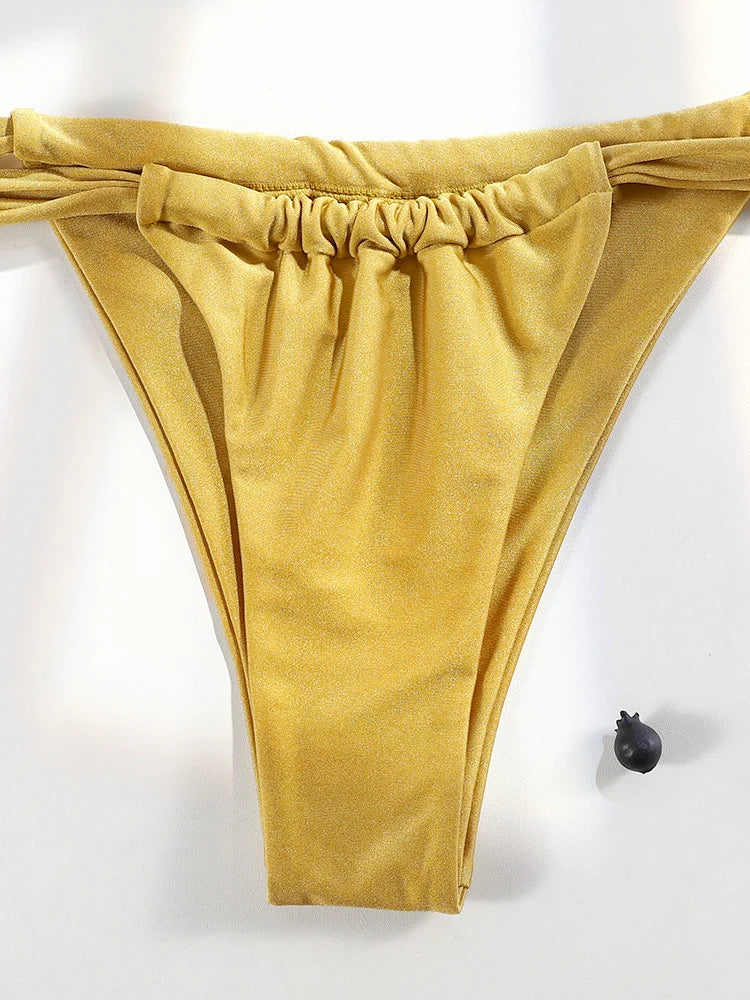 GiGiBikini Sexy Bikini Sets Swimsuit Push Up Swimwear Women's Two Piece Suits 2025 Swimsuits High Cut Bikinis Solid Color Bathwear