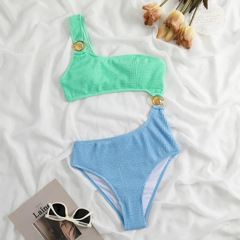 Bandeau Swimsuits Hollow Out One Piece Suit 2024 Sexy Swimwear Women Bath Suits Beachwear Bandage Brazilian Swimsuit