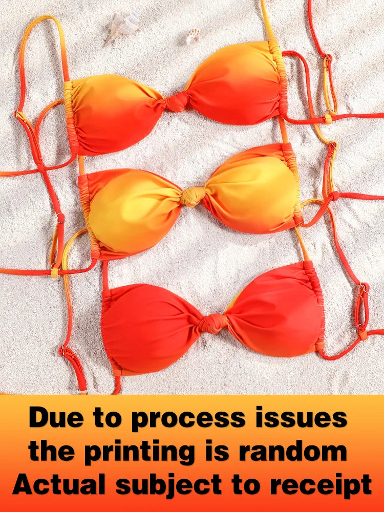 GiGiBikini Summer Bathing Suits 2024 Tie Dye Bikini Sets Sexy Bikinis Push Up Swimwear Women Swimsuit Micro Thong Bandage Beachwear