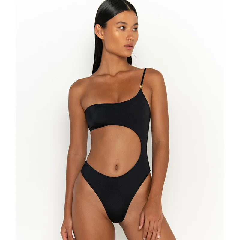 Cut Out Swimsuits Solid Color One Piece Swimsuit Women'S Swimwear 2023 Bathing Suits Sexy Beachwear Female Bodysuit New Swimsuit