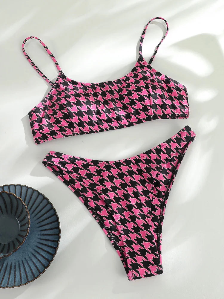 String Bikini 2023 Sexy Swimsuit Print Swimwear Women Summer Bikini Set Two Piece Suits Micro Thong New Biquini Beach Wear