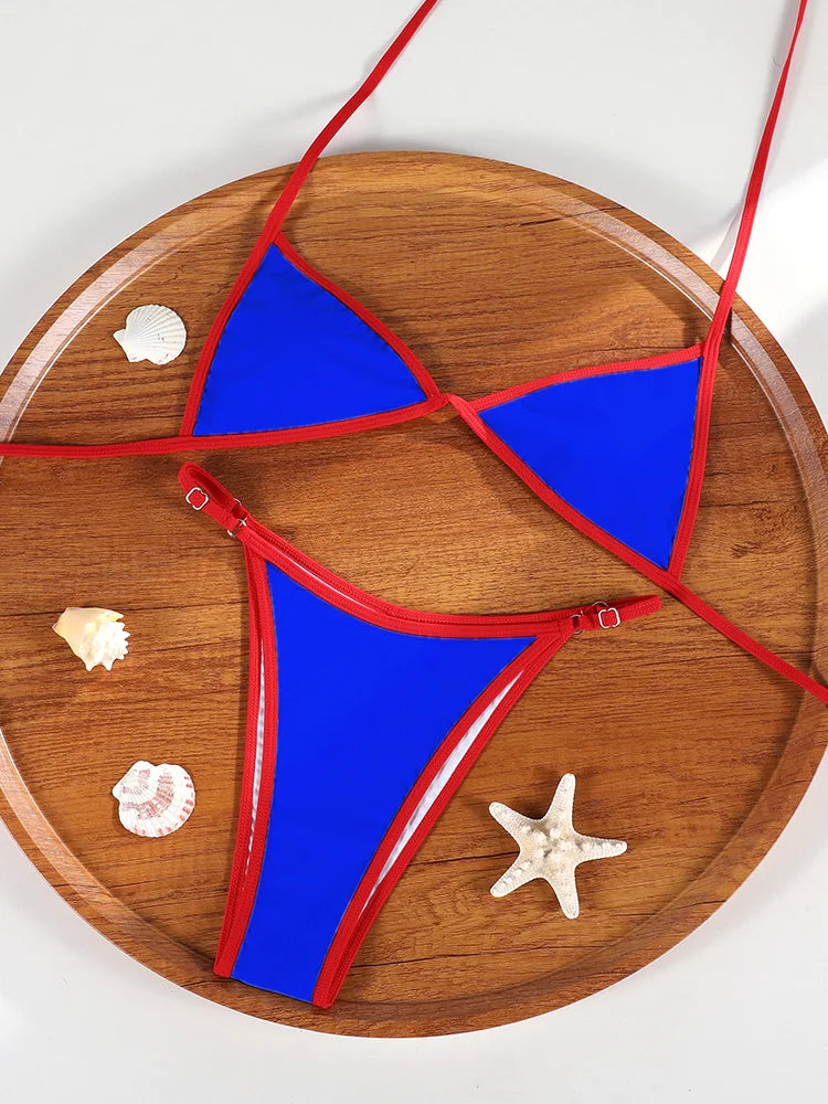 GiGiBikini Solid Bikini Set Micro Thong Swimsuit High Cut Bathsuits Bandage Swimwear Women Bikinis Sexy Bathwear New Two Piece Suit