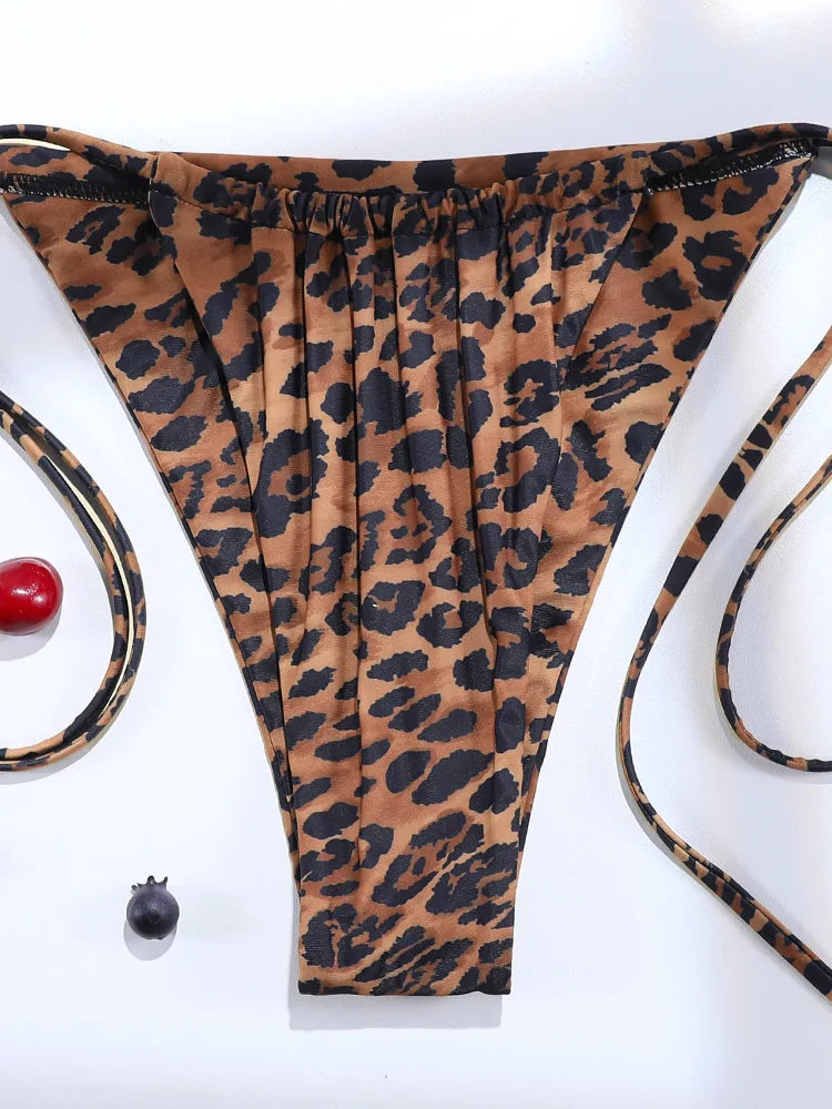 GiGiBikini Leopard Bikinis Sexy Swimsuit New Two Piece Suits Women Swimwear Push Up Swimsuits Low Waist Bikini Sets Bandage Bathwear