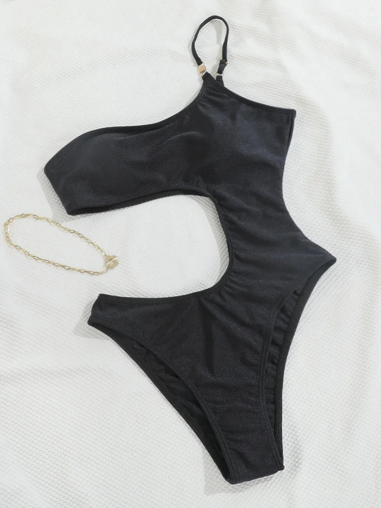 Cut Out Swimsuits Solid Color One Piece Swimsuit Women'S Swimwear 2023 Bathing Suits Sexy Beachwear Female Bodysuit New Swimsuit